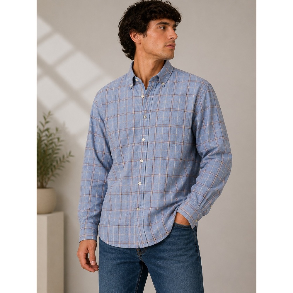 Tommy Hilfiger Men's Plaid‎ Button Down Long Sleeve Shirt XLG |J1